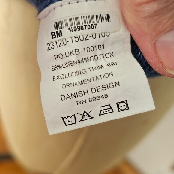 Blue Willis cowl neck knit 3/4 sleeve sweater beaded neckline Small VGUC - Picture 9 of 11